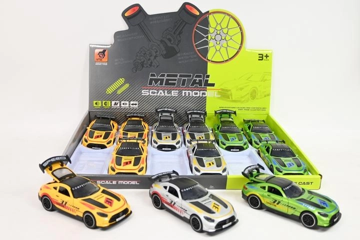 Sports metal toy car with lights and sound