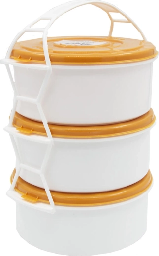 Posuda za hranu 3×1 l od plastike – mješavina boja