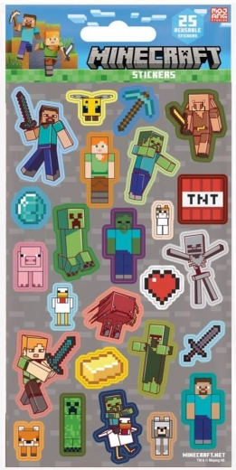 naljepnice Minecraft sive, 25 kom