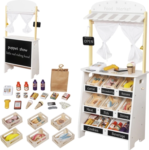 Drvena dječja trgovina i kazališce 2u1