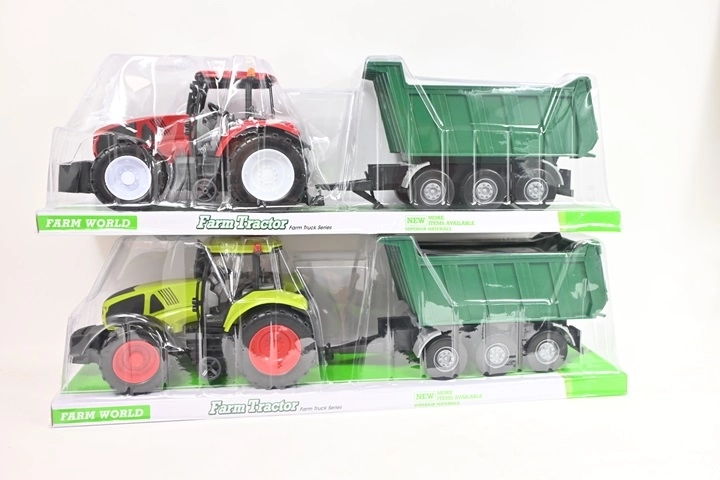 Veliki poljoprivredni traktor s prikolicom