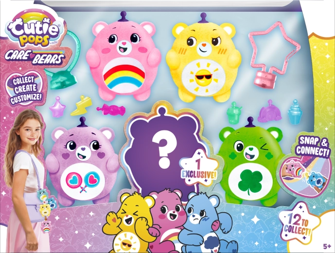 Cutie Pops – backpack charm Care Bears deluxe surprise set (5 pcs)