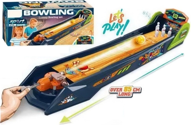 Children’s bowling set with ball launcher and track