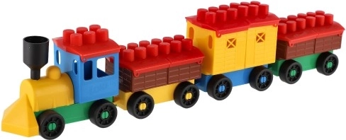 Locomotive and 3 cars for repeated coupling