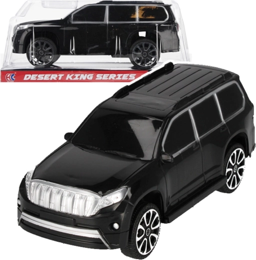 Black off-road car with pull-back wind-up drive