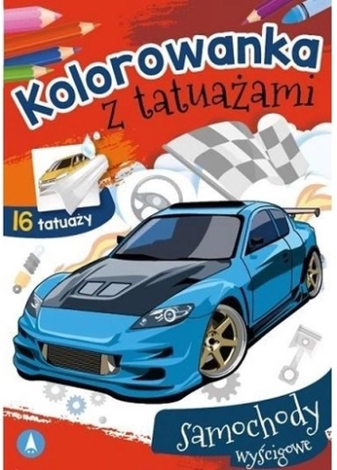 MOTOtattoo – coloring pages with washable racing car tattoos