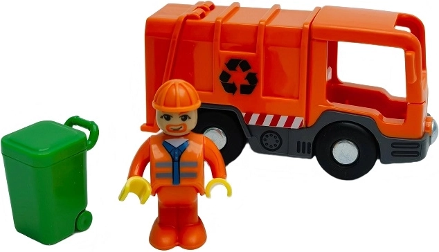 Garbage truck with accessories for realistic scenarios
