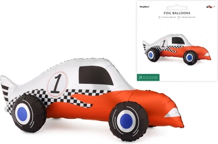 Stojeći folijski balon – trkaći auto (mix) 90 × 34 cm