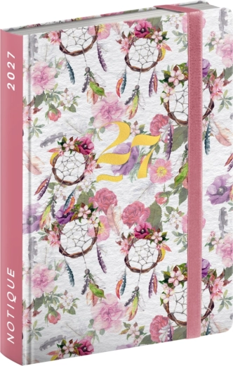 Notique tjedni džepni planer za torbicu Hvatač snova 2027 (9,8 × 14,5 cm)