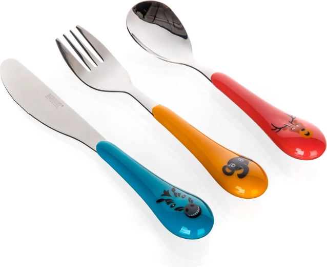 Dječji set pribora ZOO s plastičnom drškom, 3 dijela