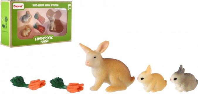 Plastični zečići s kompletom dodataka, 3 kom