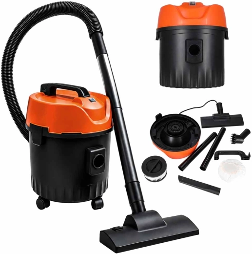 Workshop vacuum cleaner for dry and wet vacuuming with blowing function, 15 l, 1400 W