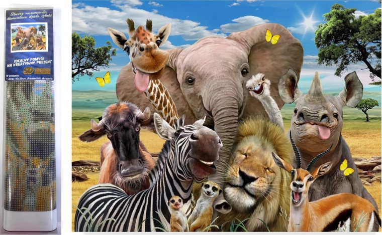Dijamantno slikanje Safari selfie 30 × 40 cm