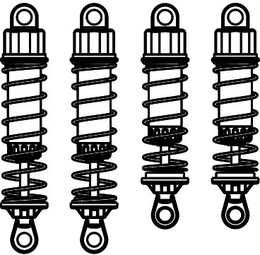 Set of short shock absorbers for Lightray-General, front and rear, 4 pcs