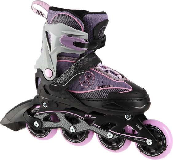 NILS Extreme inline skates grey-pink, adjustable – L (39–42)
