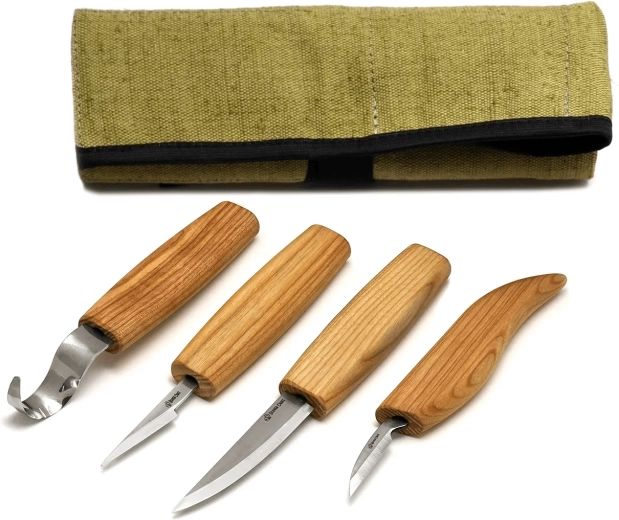 BeaverCraft S09 set 4 rezbarska noža u futroli
