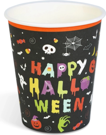 Happy Halloween Paper Cups 250 ml, 8 Pieces
