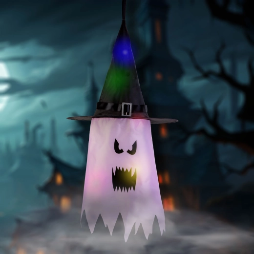 Halloween Hanging LED Ghost Decoration, Pink