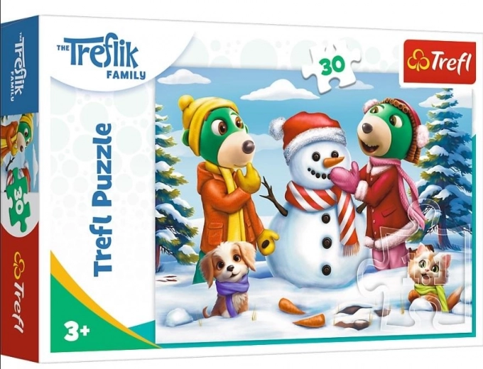 Puzzle Trefl Obitelj Treflika: Zimske zabave 30 dijelova