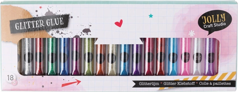 Sjajno ljepilo za dekoracije 10 ml – mix boja, set 18 kom