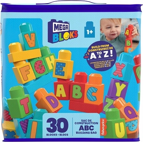 Mega Bloks First Builders ABC šarene kocke sa slovima u torbi