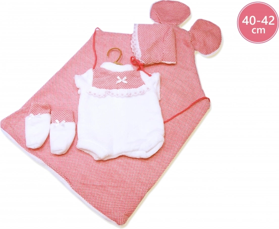 Llorens odjeća za lutku New Born 40–42 cm, 3-dijelni set s podlogom s uškama