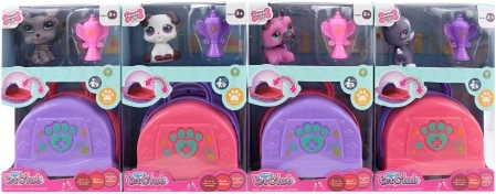 Animal set with suitcase and trophy