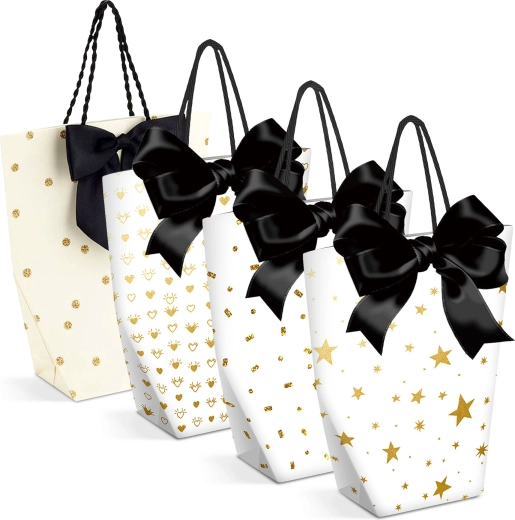 Christmas paper gift bag for a bottle - 1 piece