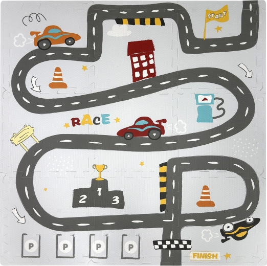 Humbi edukativna pjenasta podna puzzle podloga ulice i utrke, 9 dijelova