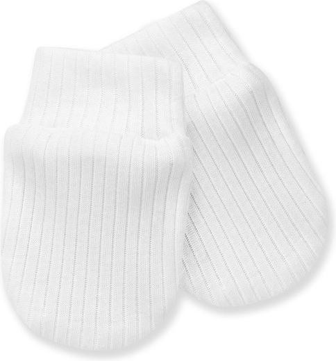 Pinokio baby mittens Lovely Day, ribbed, white