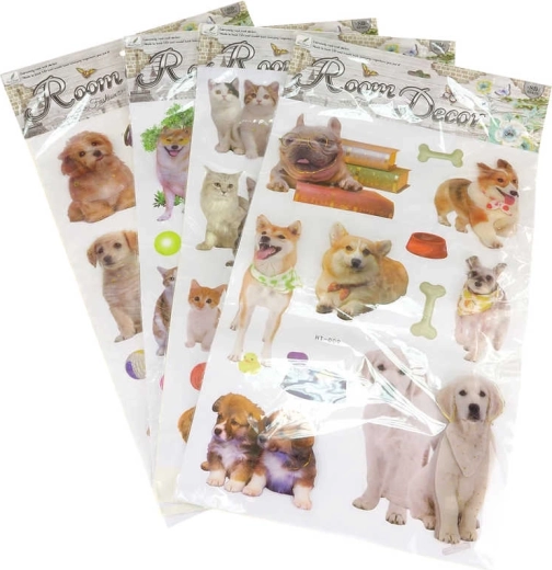 Wall Stickers 2D/3D Dogs and Cats Glitter (11 pcs)