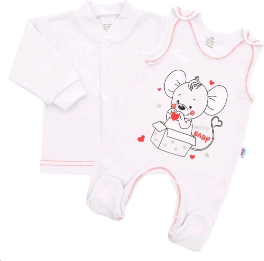 Dječji komplet New Baby Mouse bijeli 80 (9–12 mjeseci)