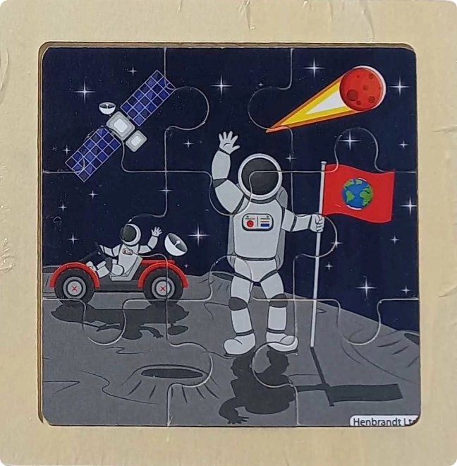 Drvene puzzle Svemir – Na Mjesecu, 9 dijelova