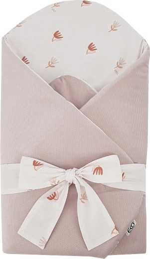 EKO pamučna povijalica s velvetom i kokosovim umetkom Beige Meadow 75 × 75 cm