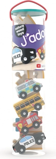 Igraći set s drvenim tračnicama i gradskim vozilima