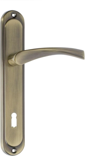 Kvaka i rozeta ATENA za bravu s cilindrom 90 mm, patina