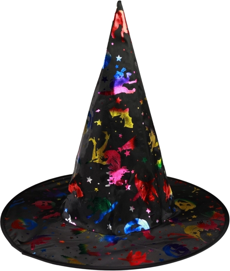 vještičji šešir s holografskim uzorcima