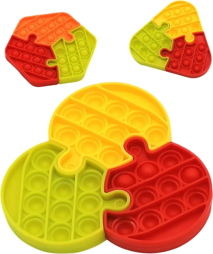 Pop It anti-stress puzzle with 3 pieces, 14 cm - 1 piece