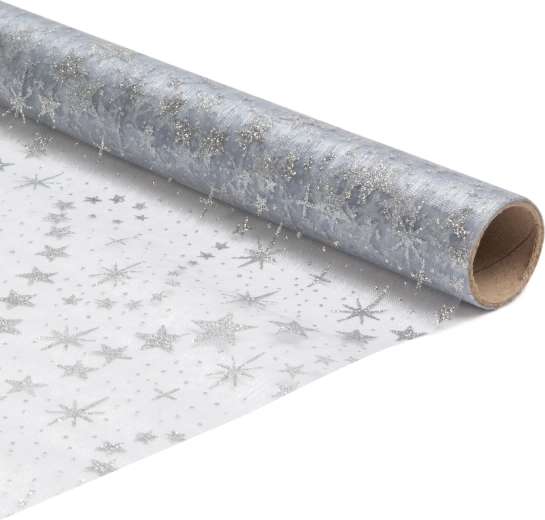 Silver Grey Christmas Table Runner 180 × 28 cm