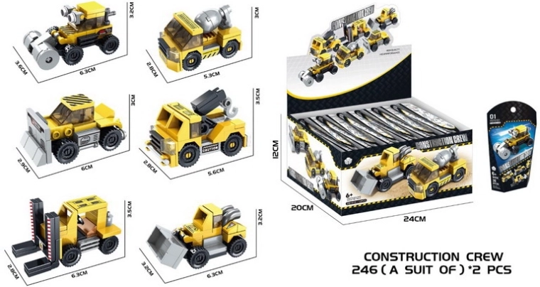 Konstruktorski set građevinsko vozilo 6,3 cm