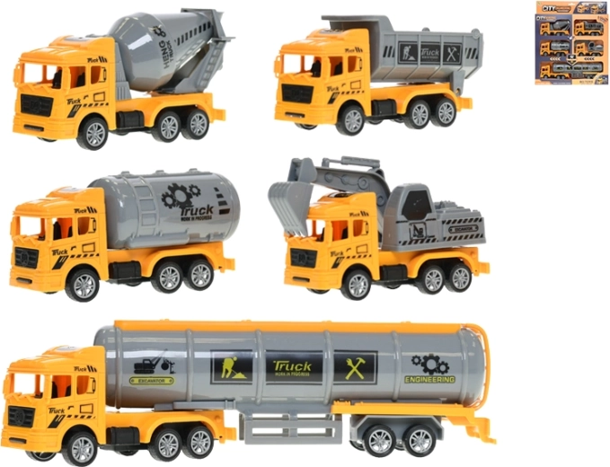 Set građevinskih vozila na navijanje s povratnim hodom, 5 kom