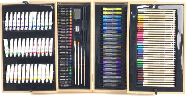 Profesionalni umjetnički set u drvenom kovčežiću, 174 dijelova