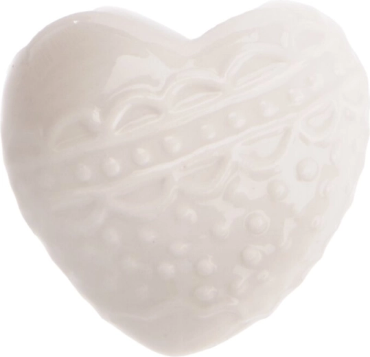 Bijelo porculansko srce, dekoracija 6 × 4 × 6 cm