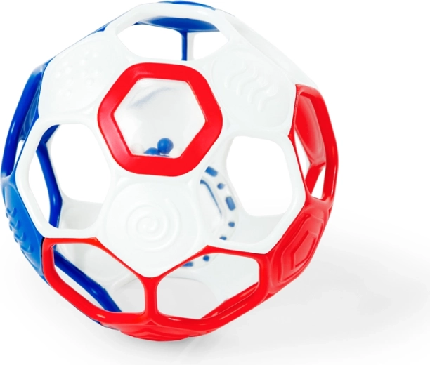 Oball zvečkajuća lopta Grippin' Goals Rattle Ball crvena/bijela/plava 10 cm