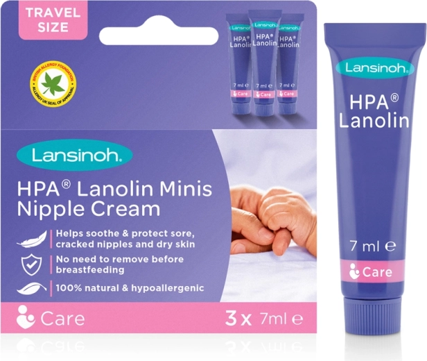 Lansinoh HPA lanolinska krema za bradavice Minis 3×7 ml