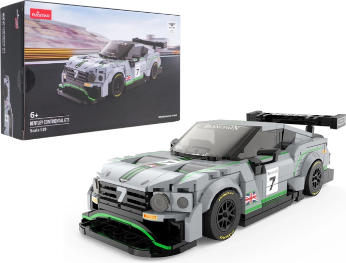 Bentley Continental GT3 Car Building Set in 1:29 Scale, Gray Rastar
