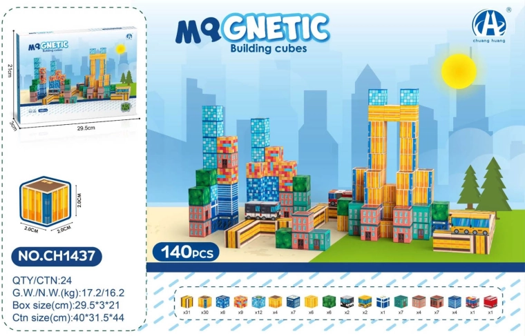 Magnetske kocke 3D – grad, set 140 kom