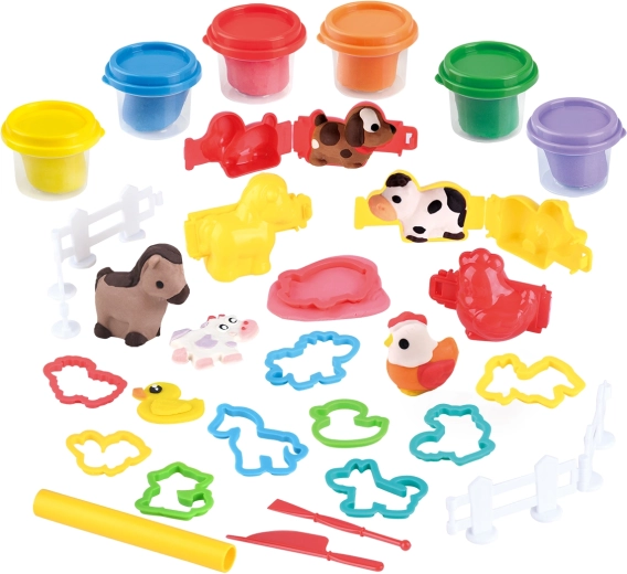 Playgo farm modeling clay set 6 × 56 g - 1 piece