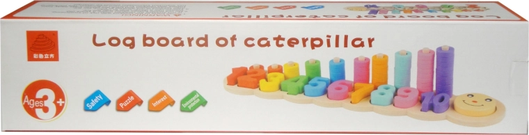Wooden educational toy with numbers, shapes and colors