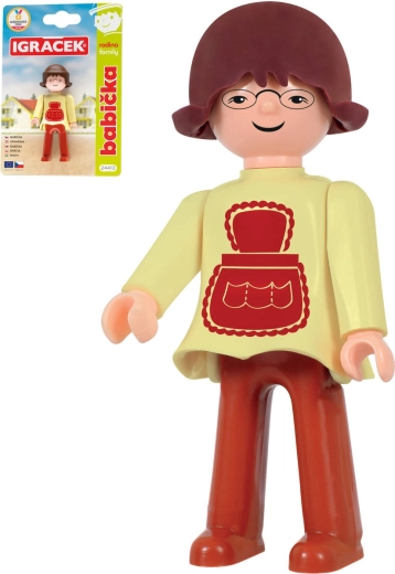 Igráček Grandma (Family) articulated figure on card - 1 piece